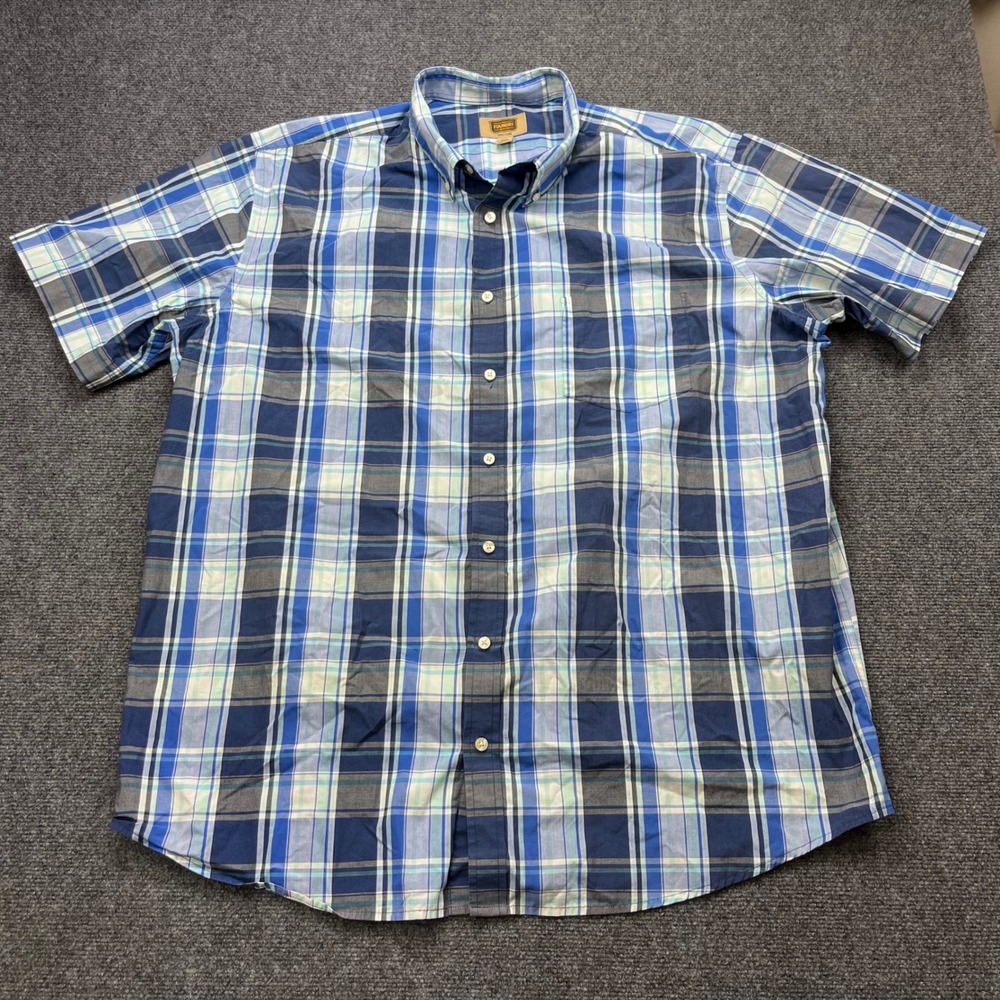 The Foundry Easy Care Plaid Short Sleeve Button Down Shirt